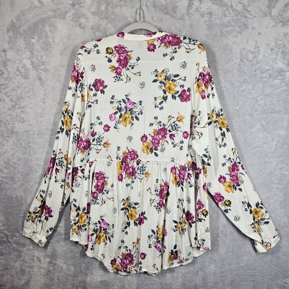 NWT Torrid peasant blouse women 14 Floral Peplum Peasant Career Office boho - Picture 2 of 12